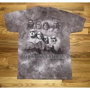 The Mountain T-Shirt The Original Founding Fathers Red Burgundy Tie Dyed M 2013